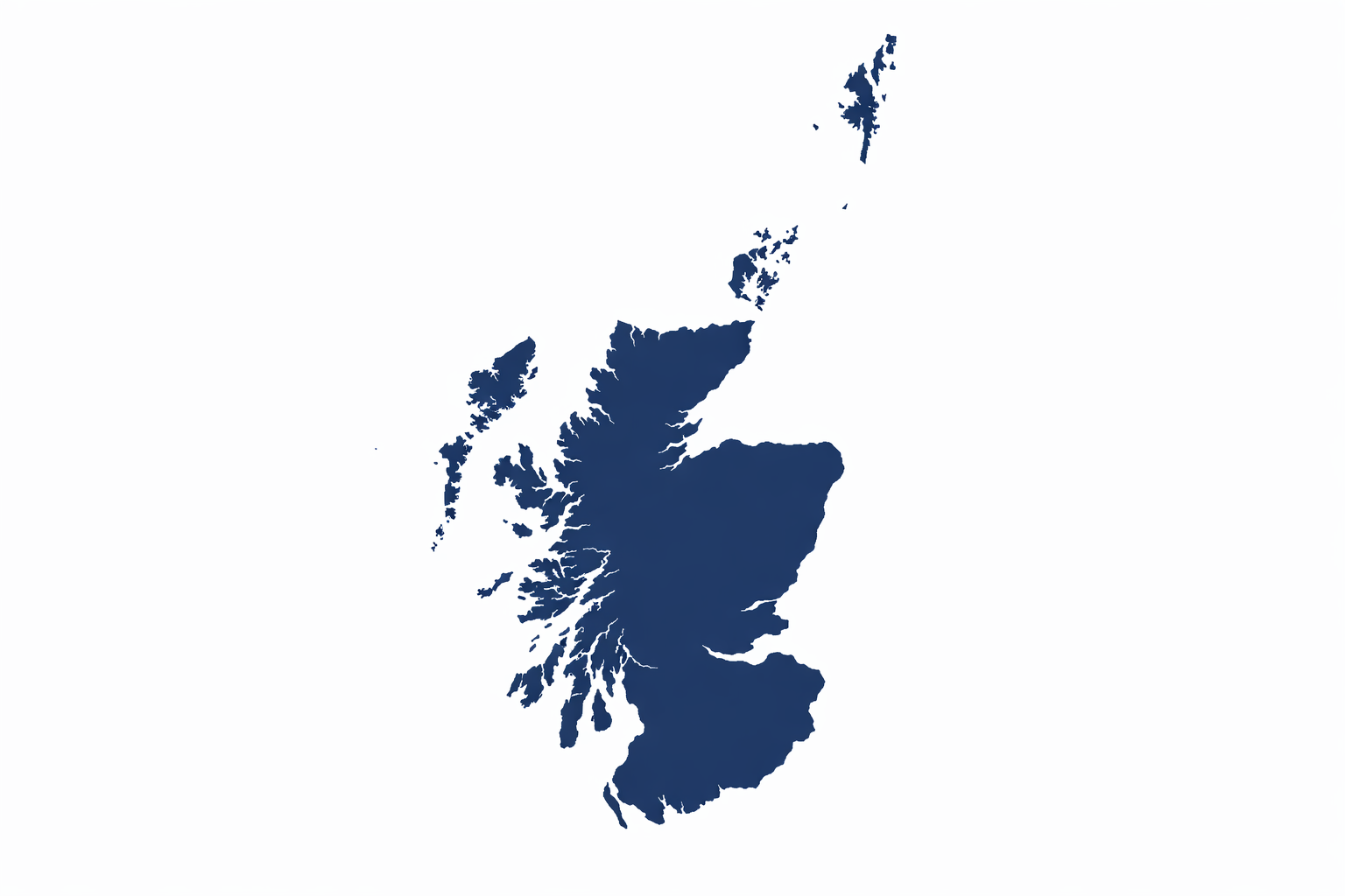 Map of Scotland showing the areas covered by Scottish Home Inspections
